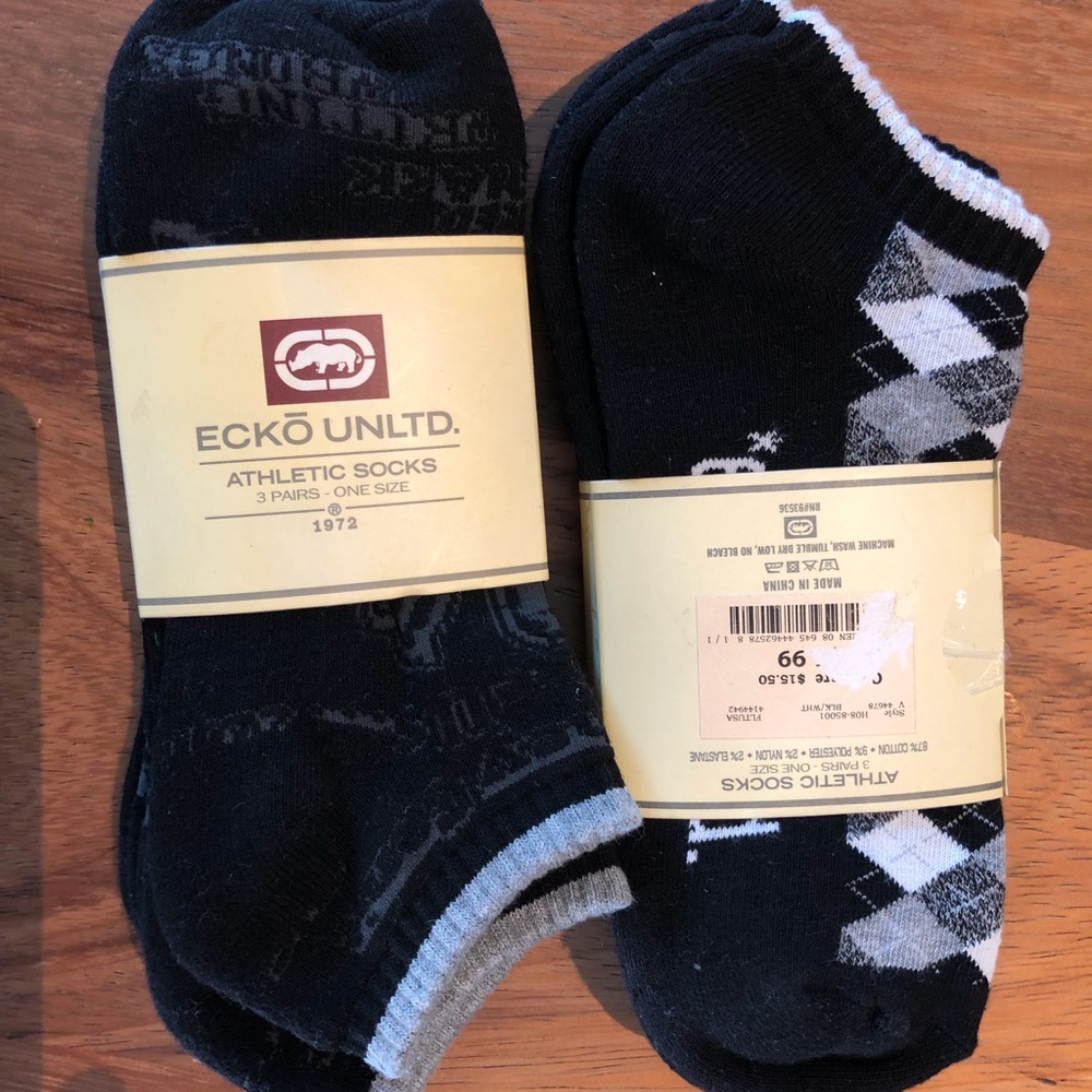 Ecko unlimited low cut socks vintage NEW 6 pair